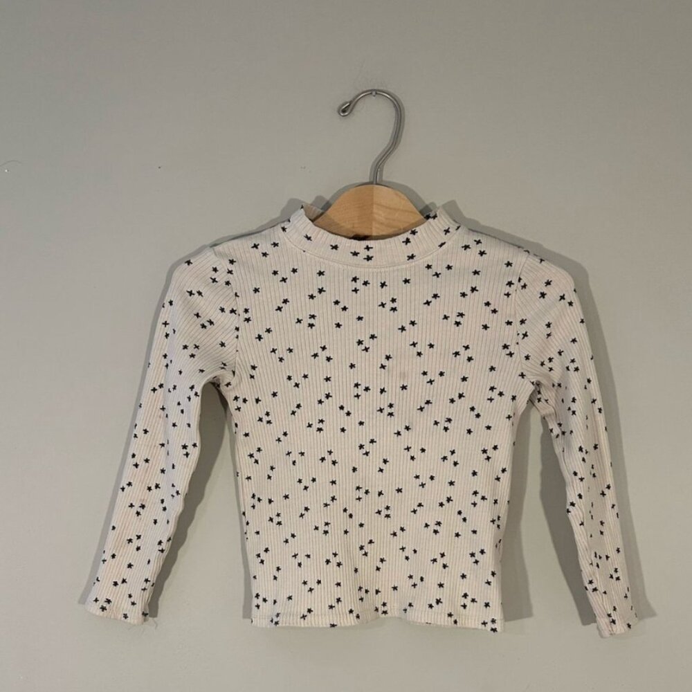 $3 ADD ON cream ribbed star long-sleeve 5Y Zara Hanna Andersson Mini Boden